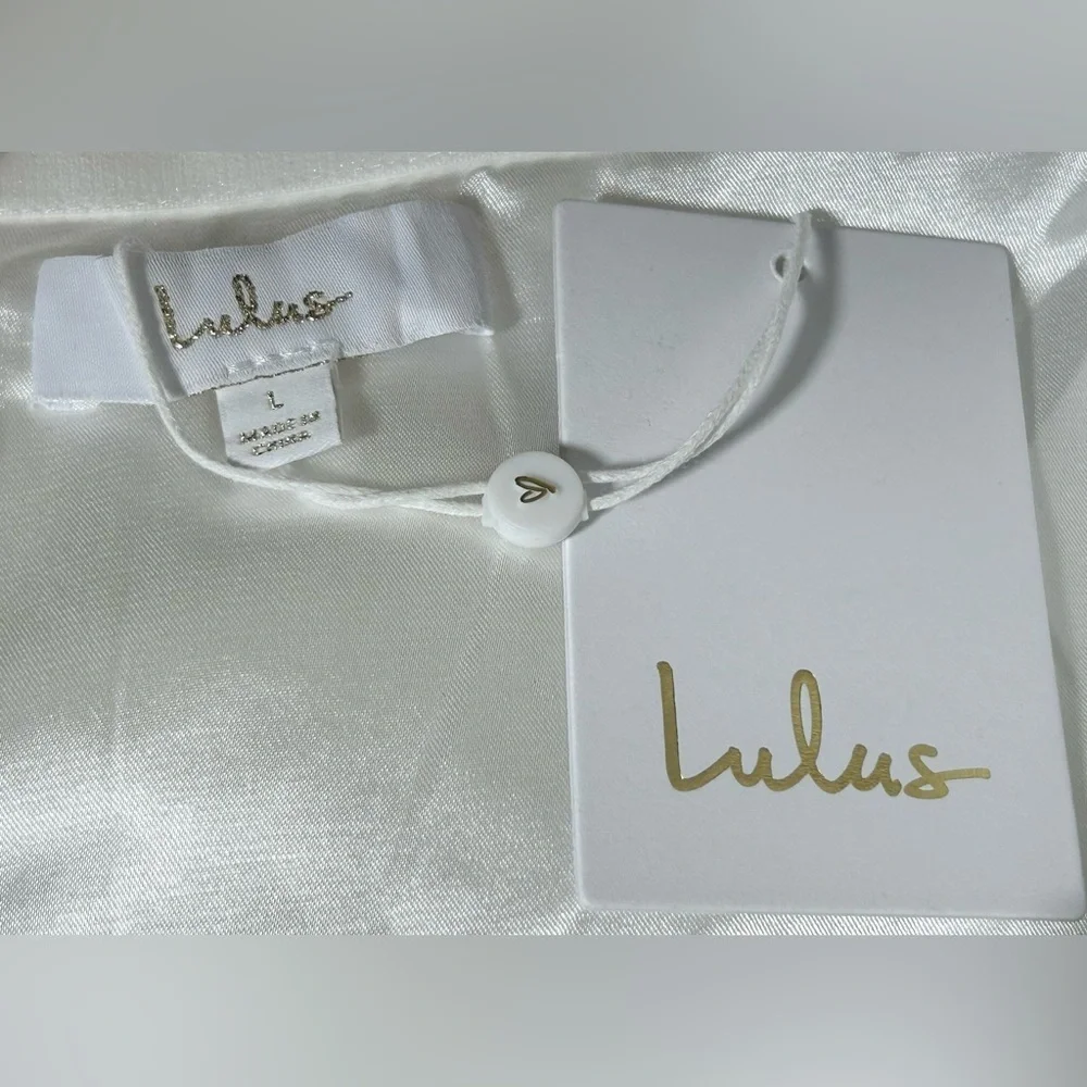 NWT Lulus True Excellence White Bustier Off-The-Shoulder Gown, Size Large - Picture 11 of 15